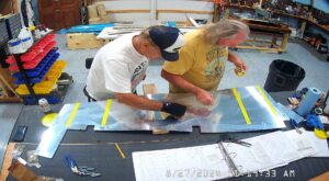 RA: Setting Up To Back Rivet The Stiffeners On The Left Rudder Skin