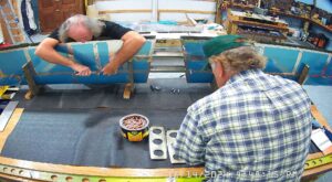 HS: Riveting the horizontal staibilizer skins to the nose ribs and inserting the skeleton.